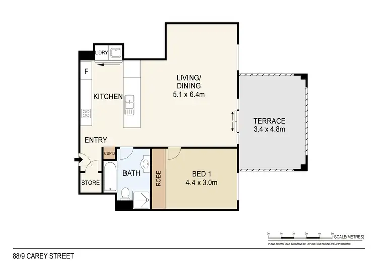 Floorplan of Homely unit listing, 88/9 Carey Street, Darwin City NT 800