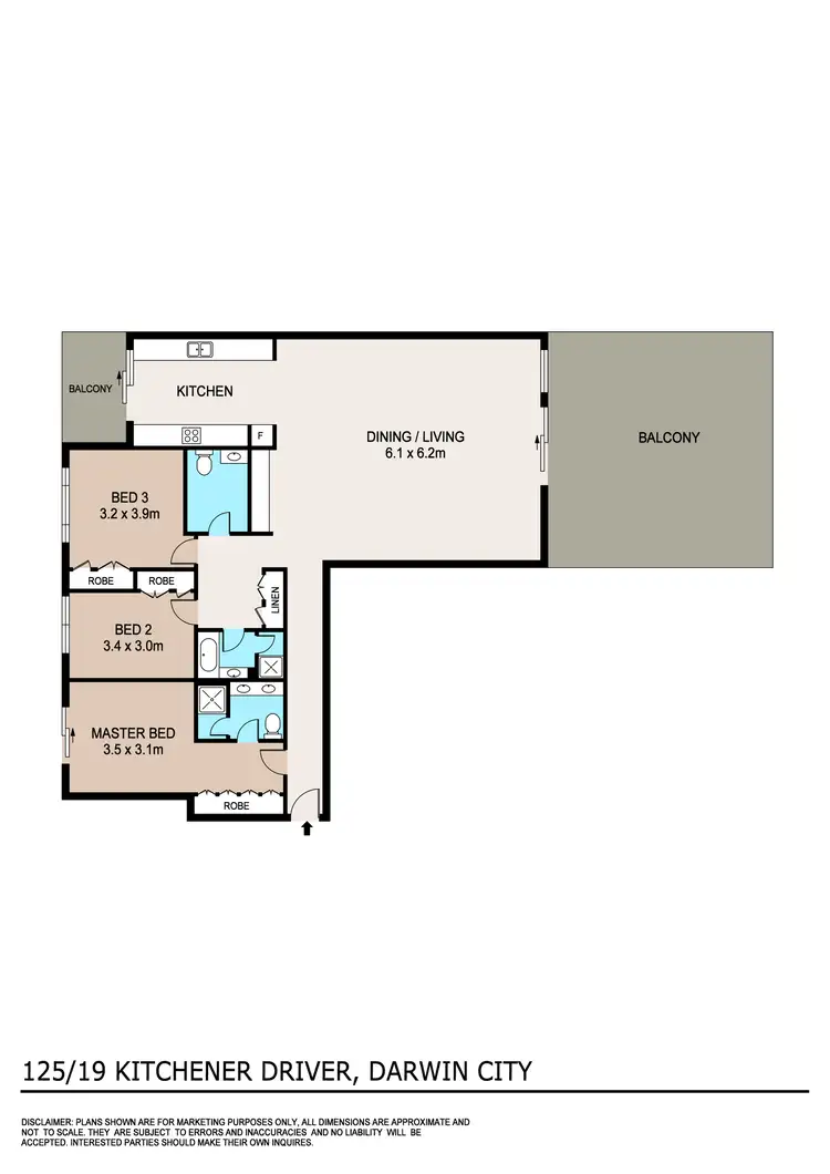 Floorplan of Homely apartment listing, 125/19B Kitchener Drive, Darwin City NT 800