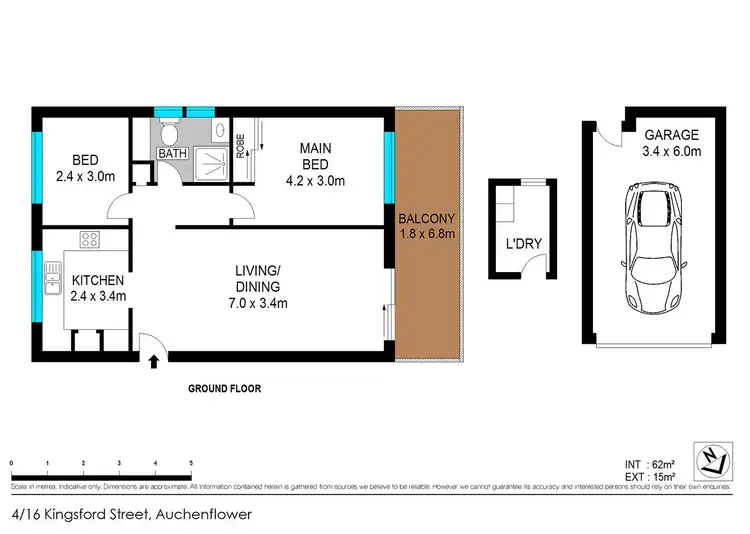 Floorplan of Homely unit listing, 4/16 Kingsford Street, Auchenflower QLD 4066