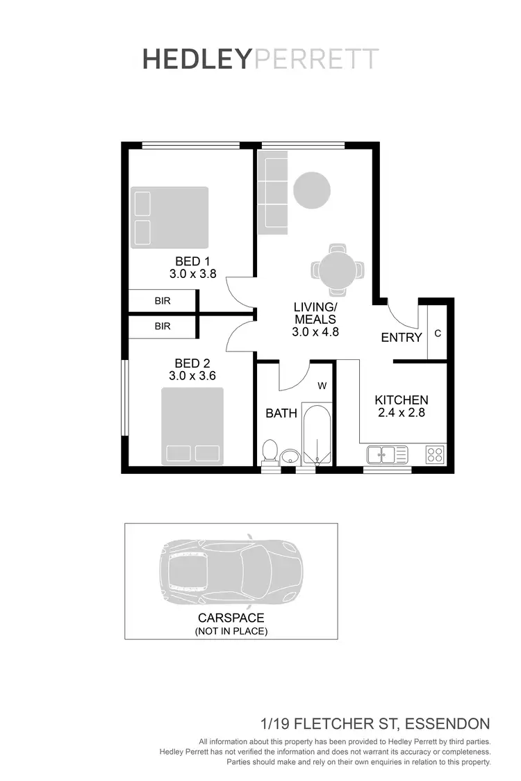 Floorplan of Homely apartment listing, 1/19 Fletcher Street, Essendon VIC 3040