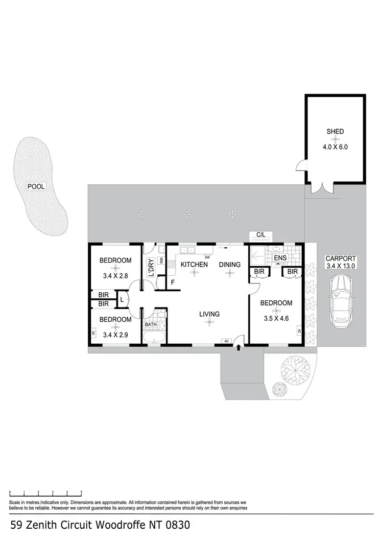 Floorplan of Homely house listing, 59 Zenith Circuit, Woodroffe NT 830