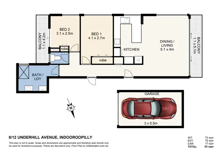 Floorplan of Homely unit listing, 8/12 Underhill Avenue, Indooroopilly QLD 4068