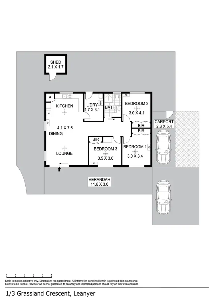Floorplan of Homely semi-detached listing, 1/3 Grassland Crescent, Leanyer NT 812