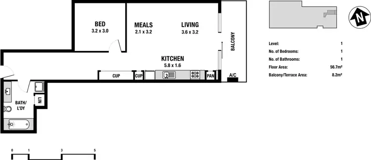 Floorplan of Homely apartment listing, 202/27-29 Claremont Street, South Yarra VIC 3141
