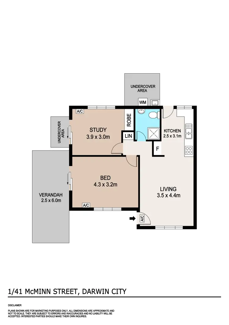 Floorplan of Homely unit listing, 1/41 McMinn Street, Darwin City NT 800