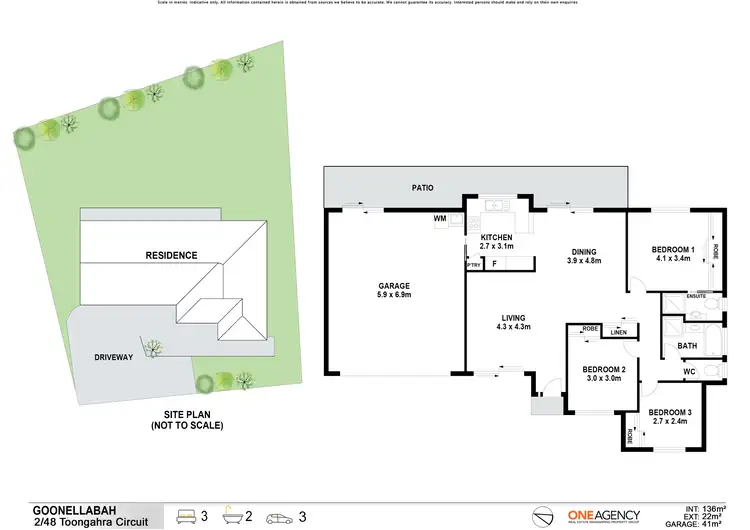 Floorplan of Homely semi-detached listing, 2/48 Toongahra Circuit, Goonellabah NSW 2480