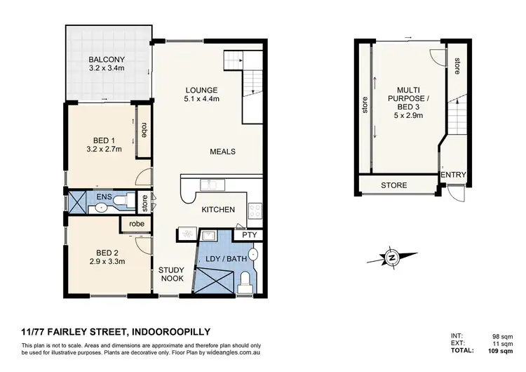 Floorplan of Homely townhouse listing, 11/77-81 Fairley Street, Indooroopilly QLD 4068
