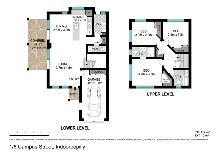 Floorplan of Homely townhouse listing, 1/8 Campus Street, Indooroopilly QLD 4068
