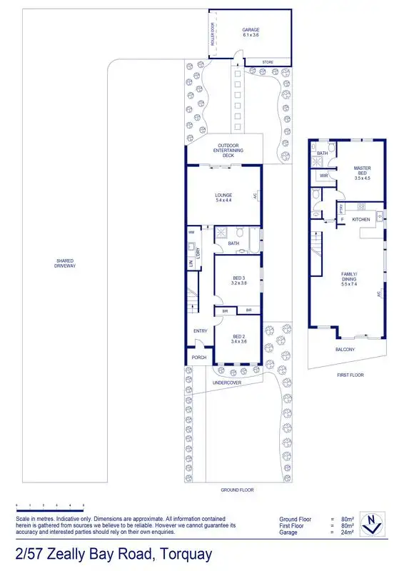Floorplan of Homely townhouse listing, 2/57 Zeally Bay Road, Torquay VIC 3228