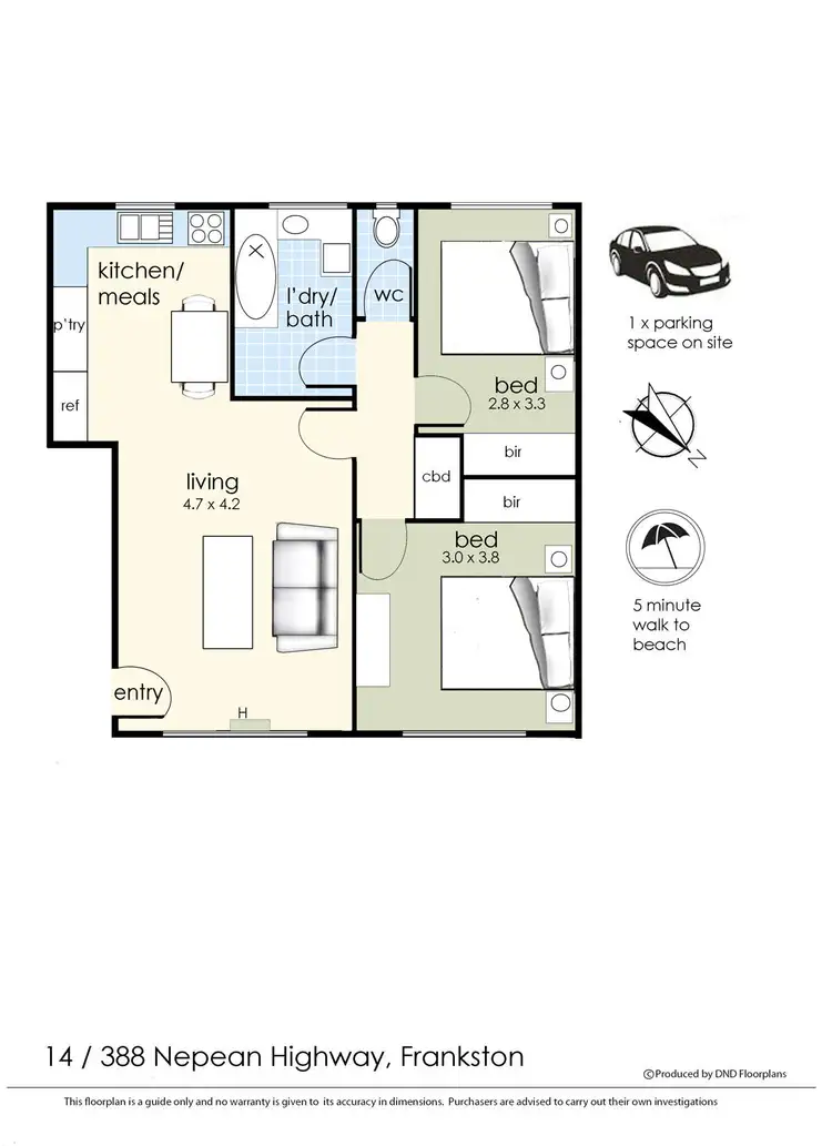 Floorplan of Homely unit listing, 14/388-390 Nepean Highway, Frankston VIC 3199