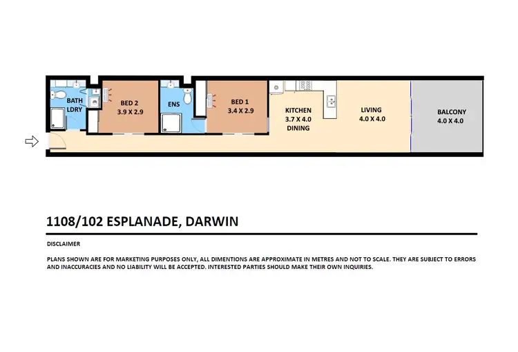 Floorplan of Homely apartment listing, 1108/102 Esplanade, Darwin City NT 800