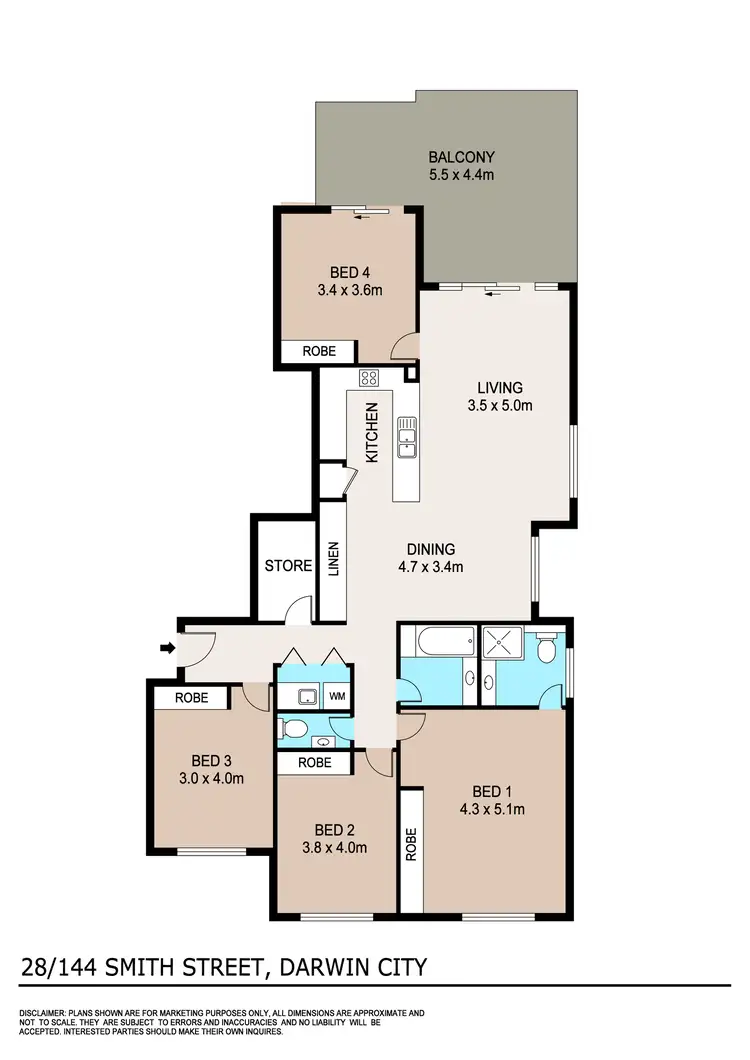 Floorplan of Homely unit listing, 28/144 Smith Street, Darwin City NT 800