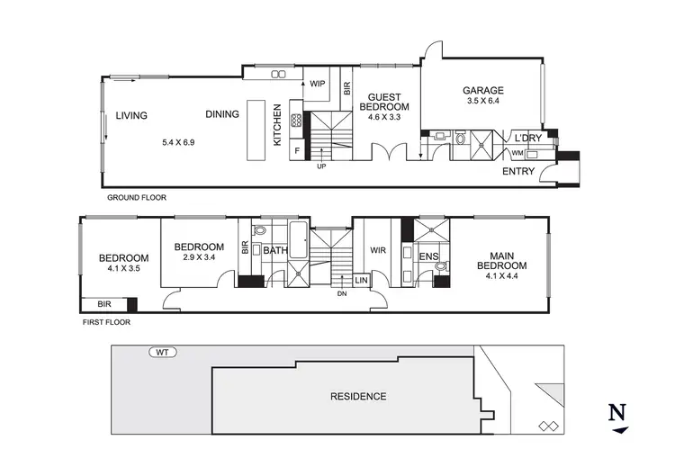 Floorplan of Homely townhouse listing, 1 & 2/152 Warren Road, Mordialloc VIC 3195