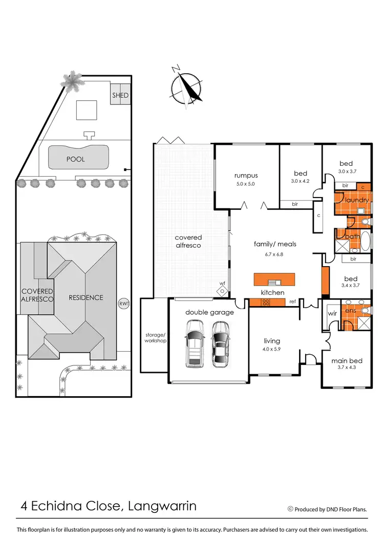 Floorplan of Homely house listing, 4 Echidna Close, Langwarrin VIC 3910