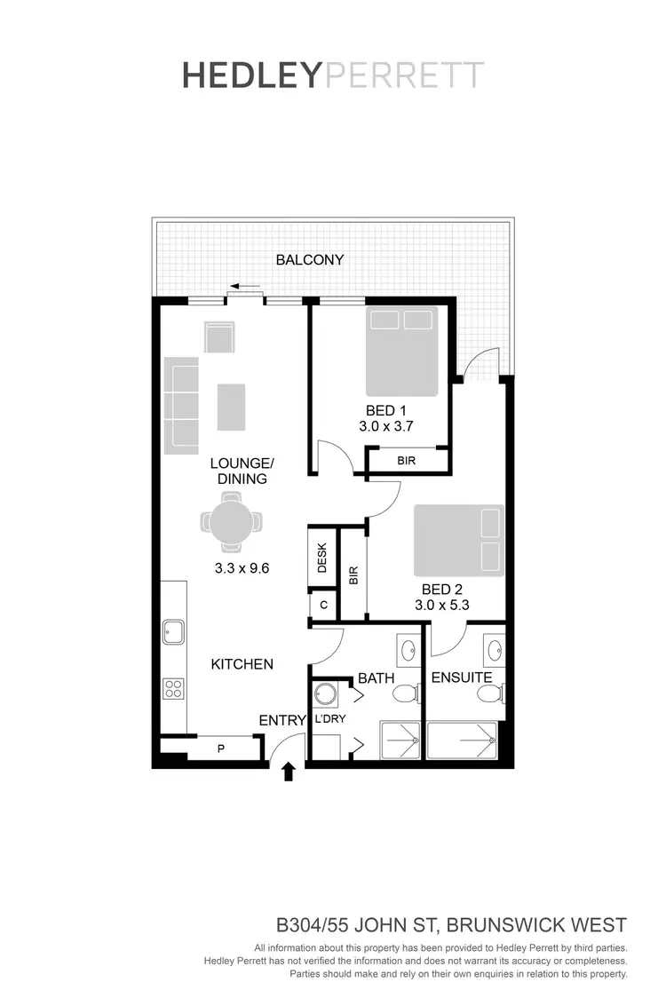 Floorplan of Homely apartment listing, B304/55 John Street, Brunswick East VIC 3057