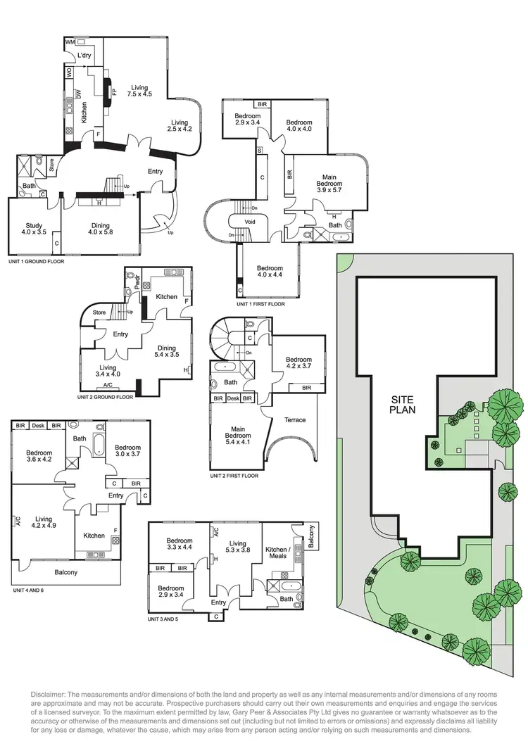 Floorplan of Homely block of units listing, 1-6/446 Dandenong Road, Caulfield North VIC 3161