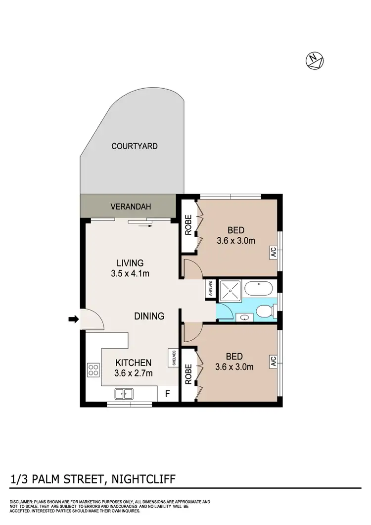 Floorplan of Homely unit listing, 1/3 Palm Street, Nightcliff NT 810