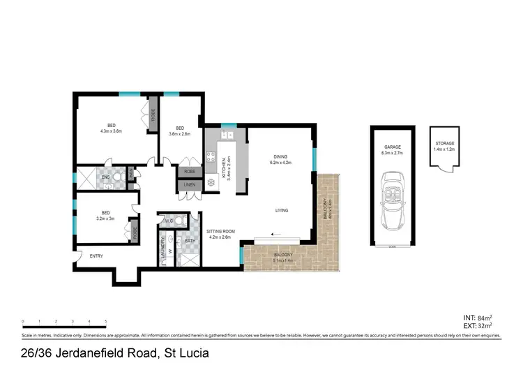 Floorplan of Homely unit listing, 26/36 Jerdanefield Road, St Lucia QLD 4067