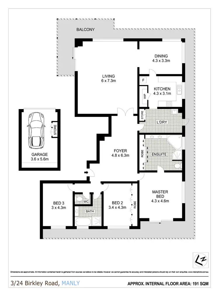 Floorplan of Homely apartment listing, 3/24 Birkley Road, Manly NSW 2095