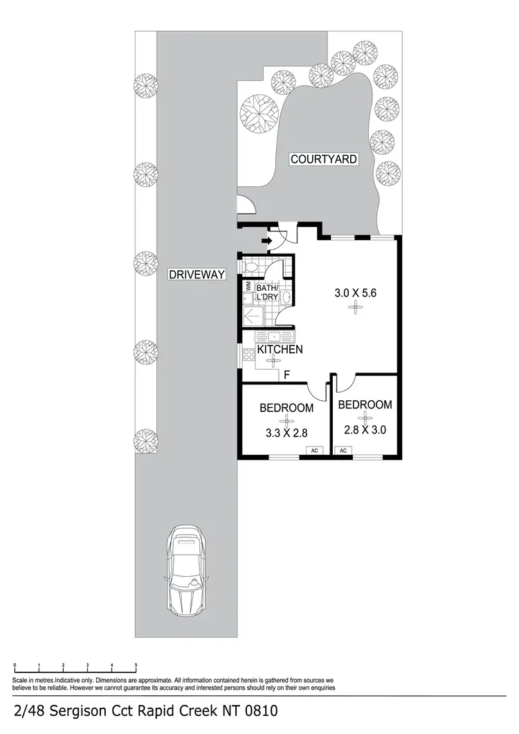 Floorplan of Homely unit listing, 2/48 Sergison Circuit, Rapid Creek NT 810