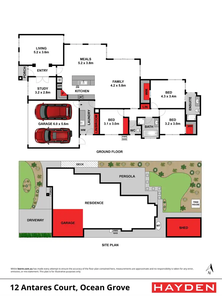 Floorplan of Homely house listing, 12 Antares Court, Ocean Grove VIC 3226