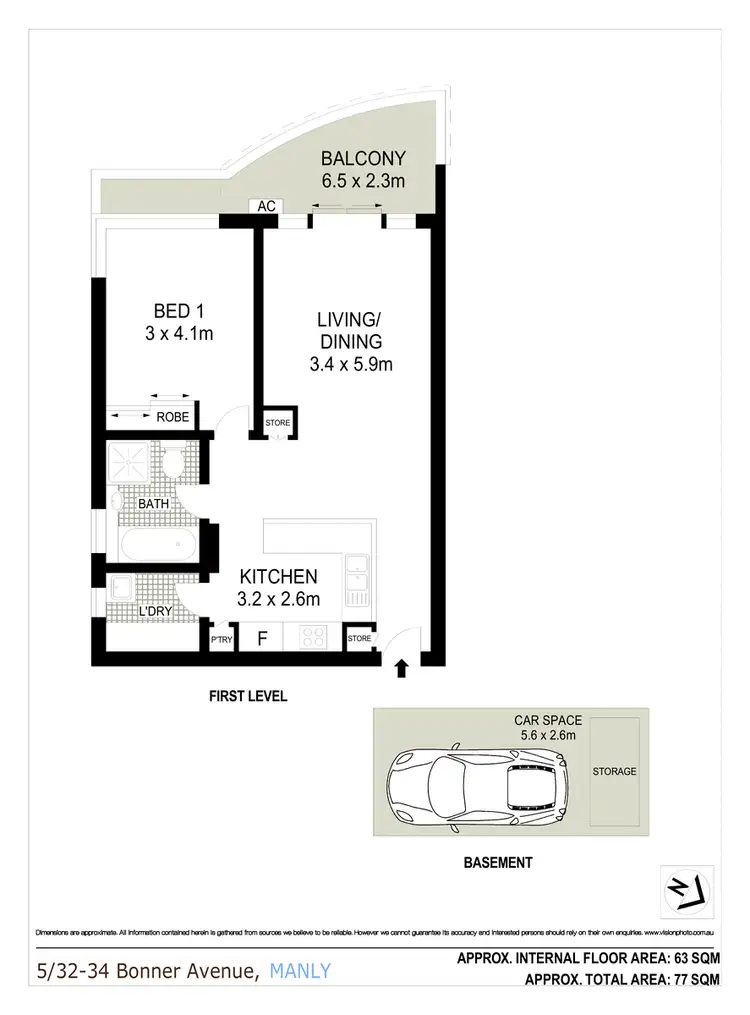 Floorplan of Homely apartment listing, 5/32-34 Bonner Avenue, Manly NSW 2095