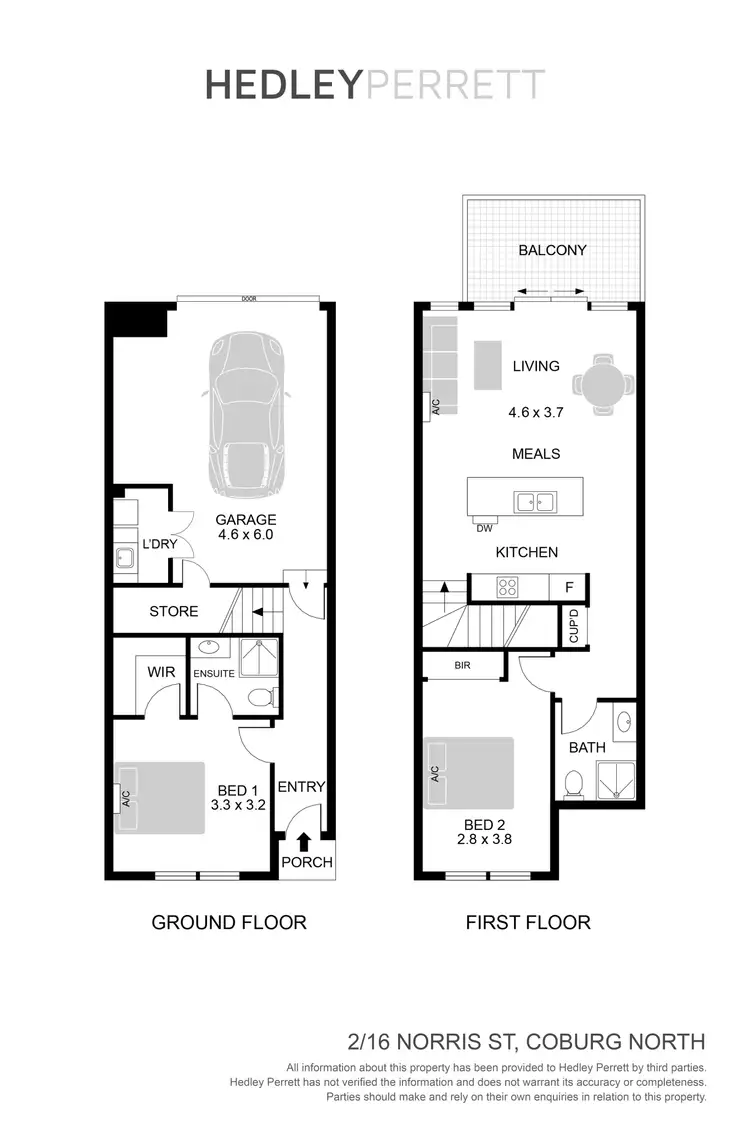 Floorplan of Homely townhouse listing, 2/16 Norris Street, Coburg North VIC 3058