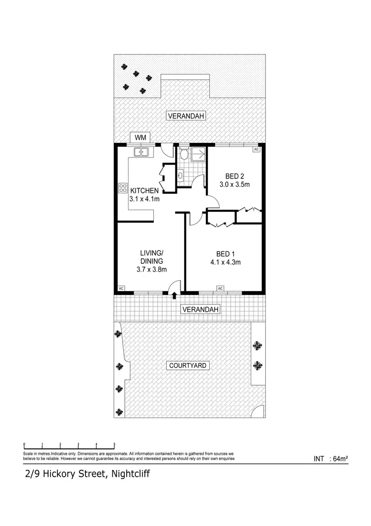 Floorplan of Homely semi-detached listing, 2/9 Hickory Street, Nightcliff NT 810