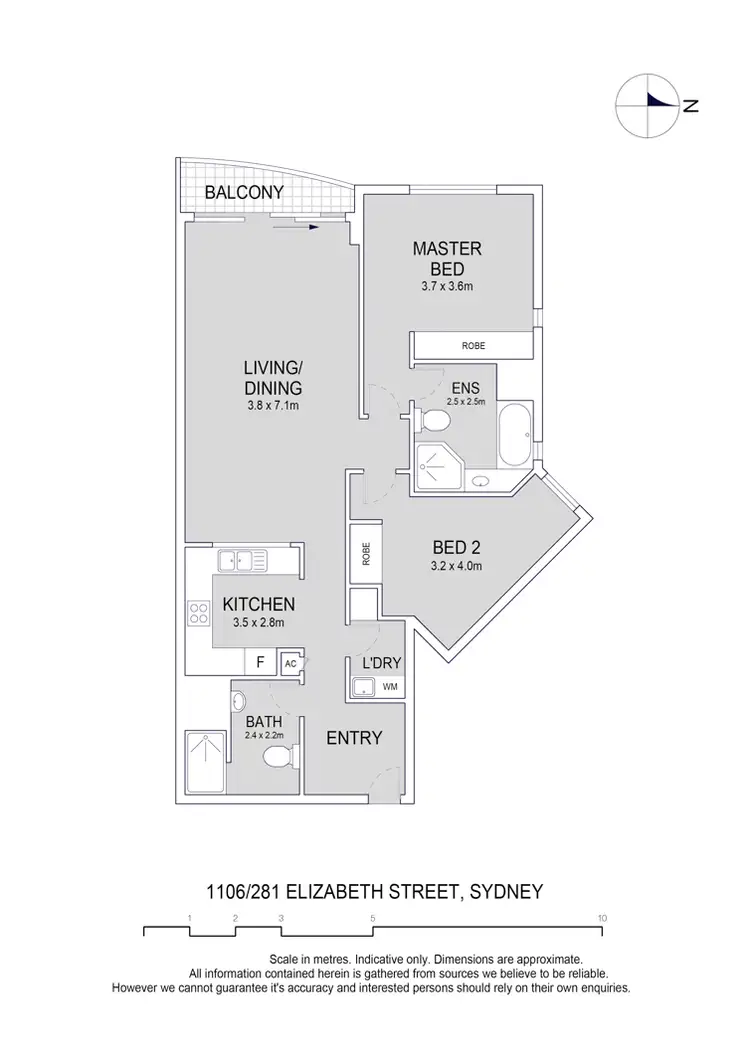 Floorplan of Homely apartment listing, 1106/281 Elizabeth Street, Sydney NSW 2000