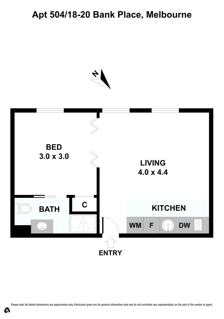 Floorplan of Homely apartment listing, 504/18-20 Bank Place, Melbourne VIC 3000