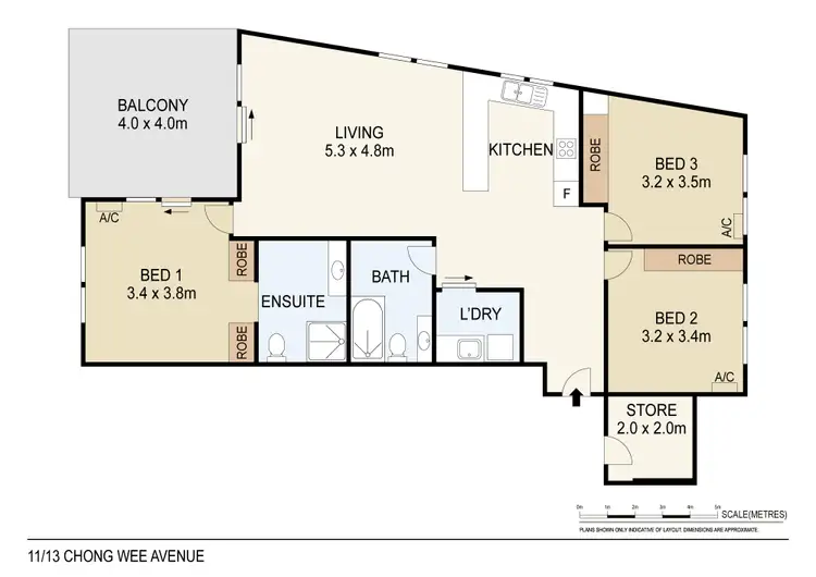 Floorplan of Homely unit listing, 13/11 Chong Wee Avenue, Woolner NT 820