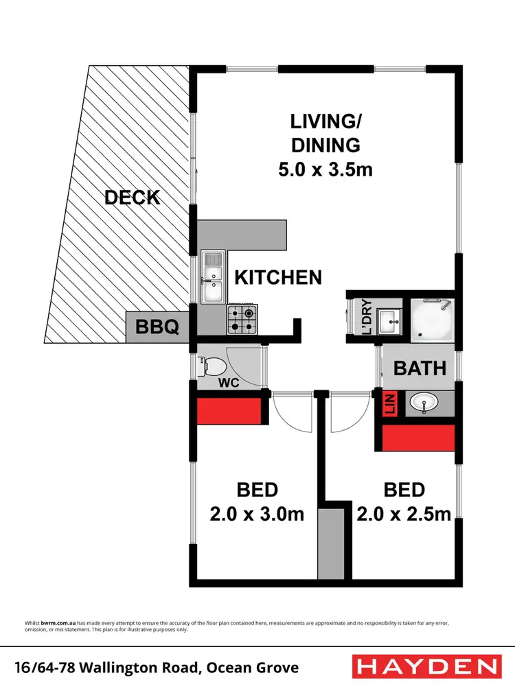 Floorplan of Homely unit listing, 16/64-78 Wallington Road, Ocean Grove VIC 3226
