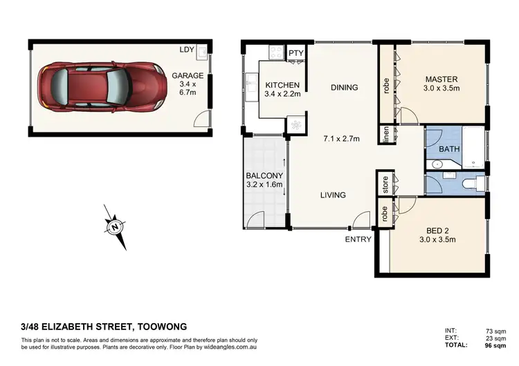 Floorplan of Homely unit listing, 3/48 Elizabeth Street, Toowong QLD 4066