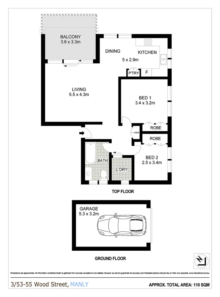 Floorplan of Homely apartment listing, 3/53-55 Wood Street, Manly NSW 2095