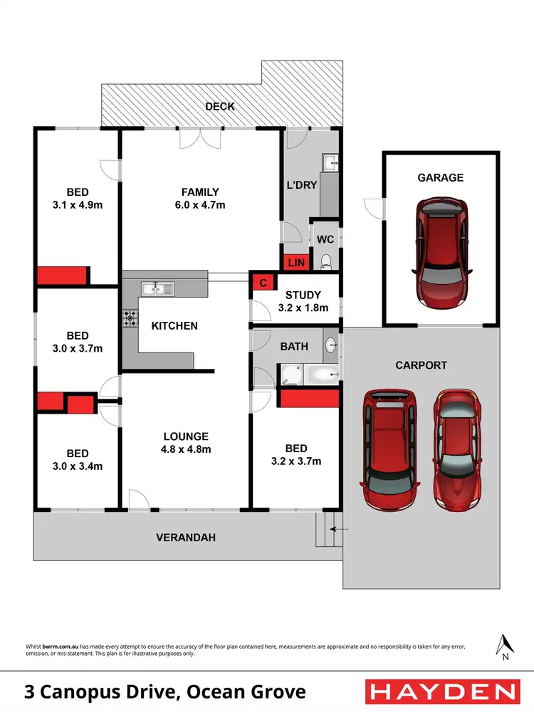 Floorplan of Homely house listing, 3 Canopus Road, Ocean Grove VIC 3226