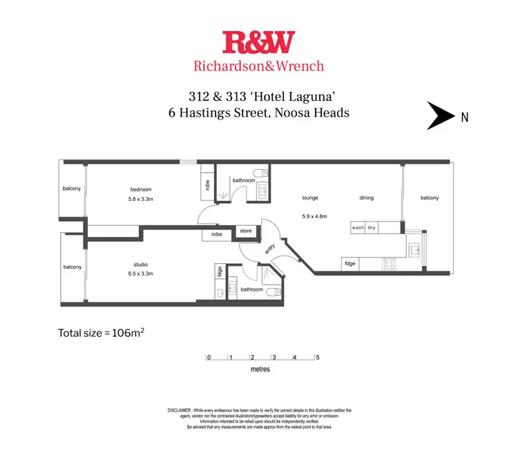 Floorplan of Homely apartment listing, 312 & 313/6 Hastings Street, Noosa Heads QLD 4567