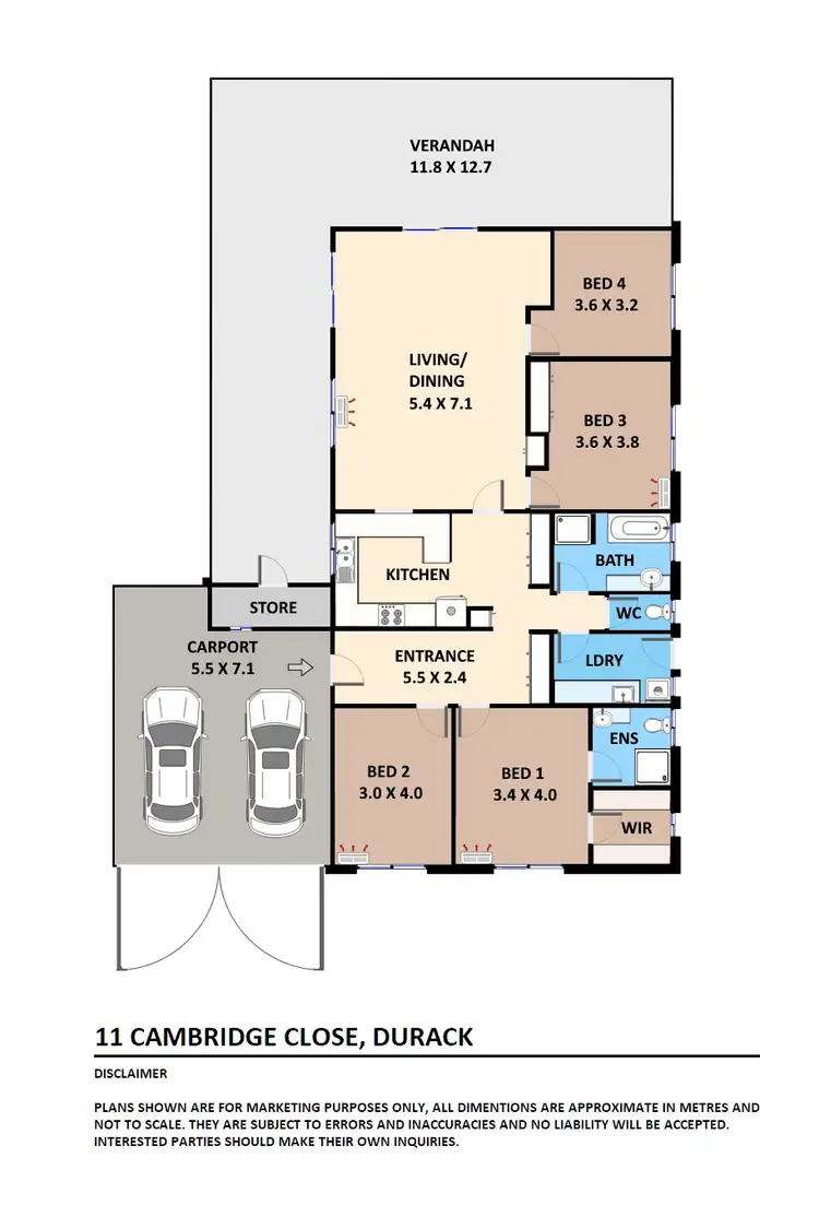 Floorplan of Homely house listing, 11 Cambridge Close, Durack NT 830