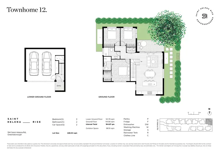 Floorplan of Homely townhouse listing, 12/194 St Helena Road, Greensborough VIC 3088