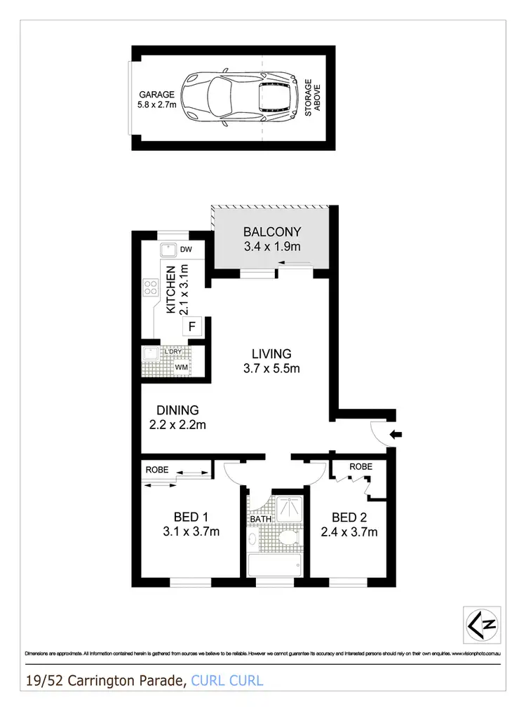 Floorplan of Homely apartment listing, 19/52 Carrington Parade, Curl Curl NSW 2096