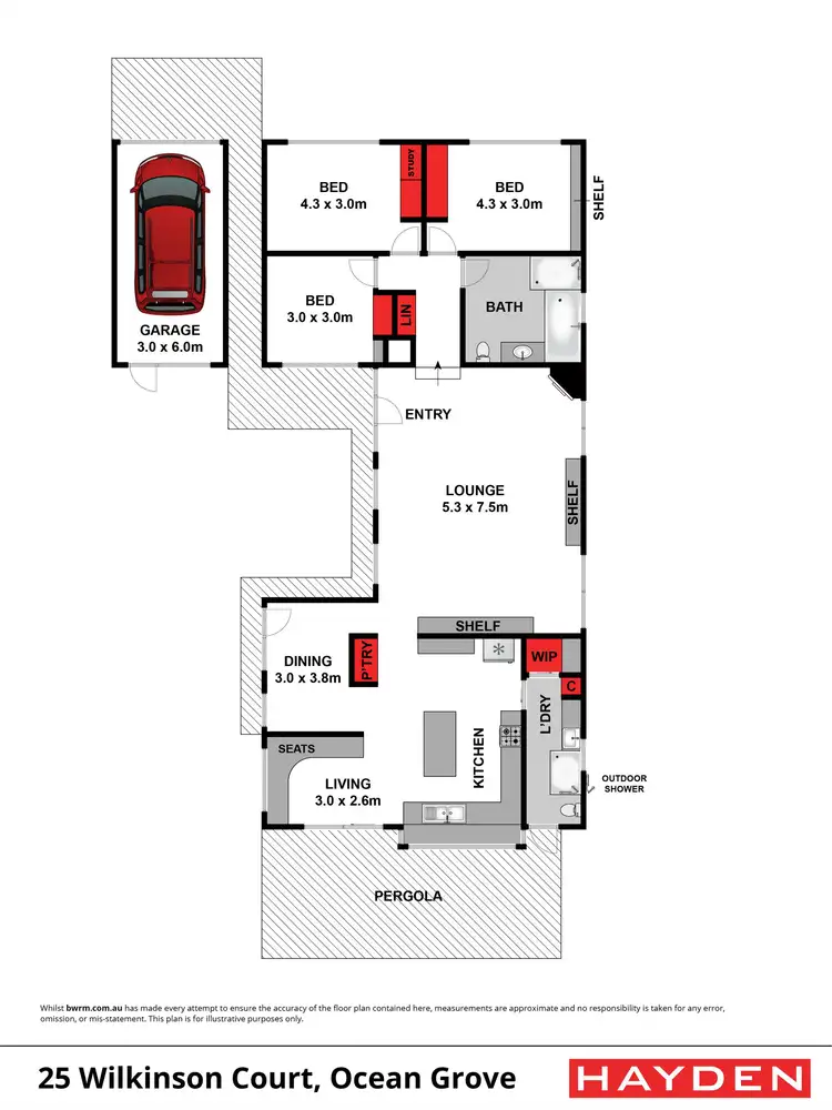Floorplan of Homely house listing, 25 Wilkinson Court, Ocean Grove VIC 3226