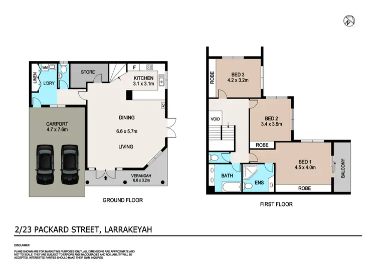Floorplan of Homely townhouse listing, 2/23 Packard Street, Larrakeyah NT 820