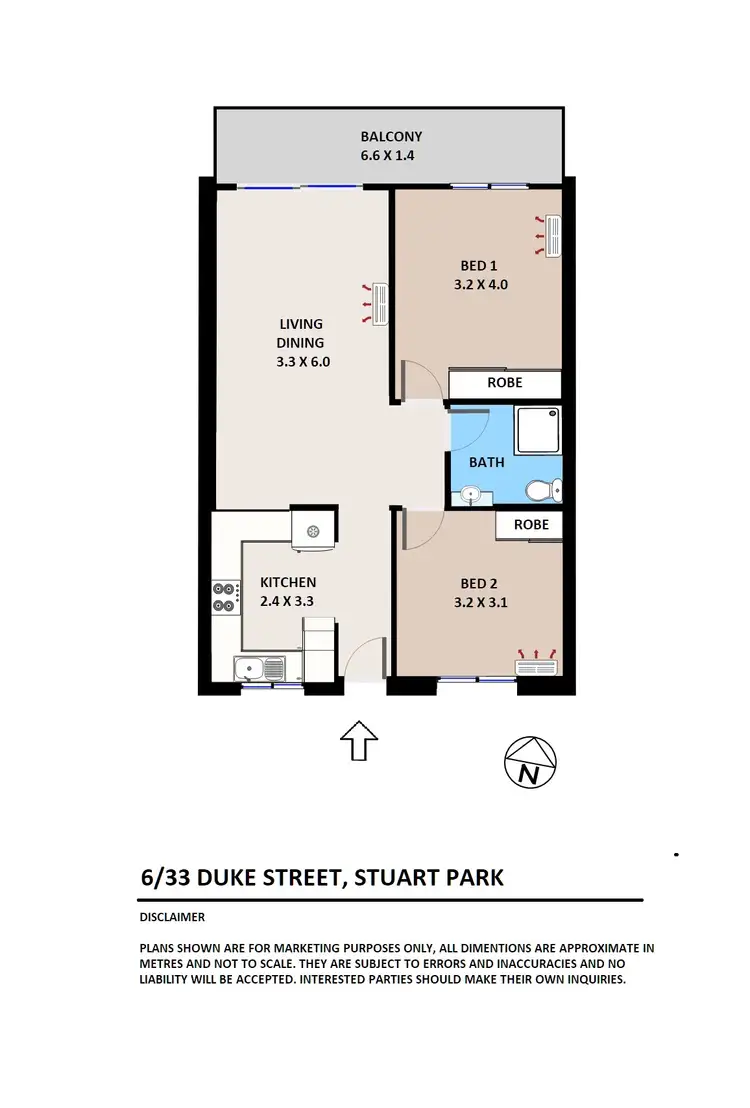 Floorplan of Homely unit listing, 6/33 Duke Street, Stuart Park NT 820