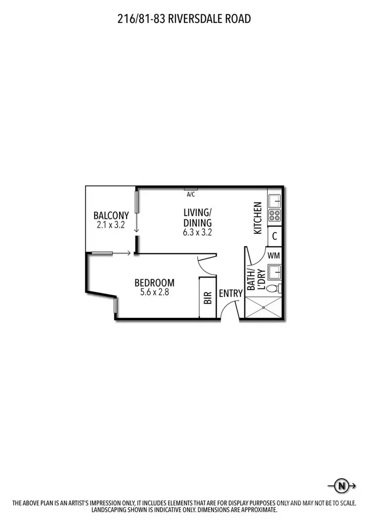 Floorplan of Homely apartment listing, 216/81-83 Riversdale Road, Hawthorn VIC 3122