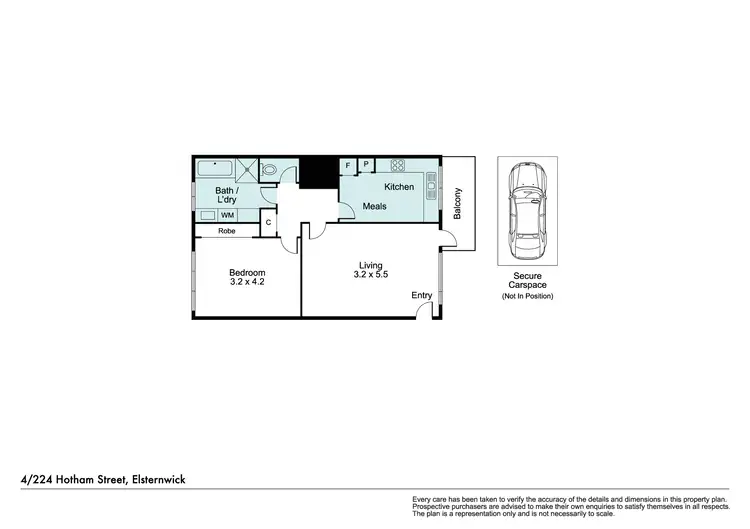 Floorplan of Homely apartment listing, 4/222 Hotham Street, Elsternwick VIC 3185