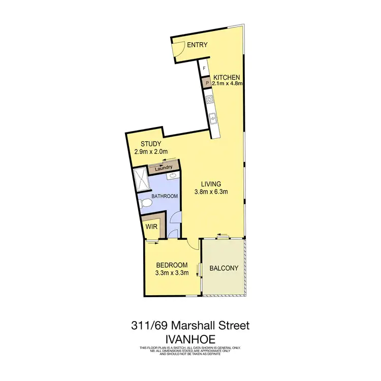 Floorplan of Homely apartment listing, 311/69 Marshall Street, Ivanhoe VIC 3079