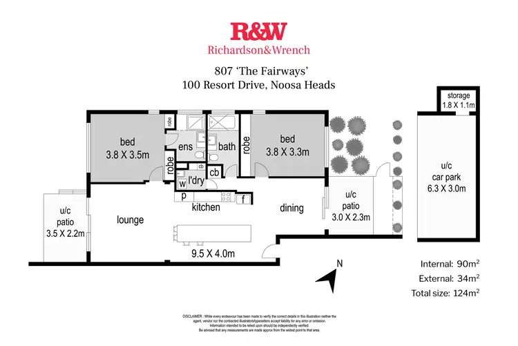 Floorplan of Homely apartment listing, 807/100 Resort Drive, Noosa Heads QLD 4567