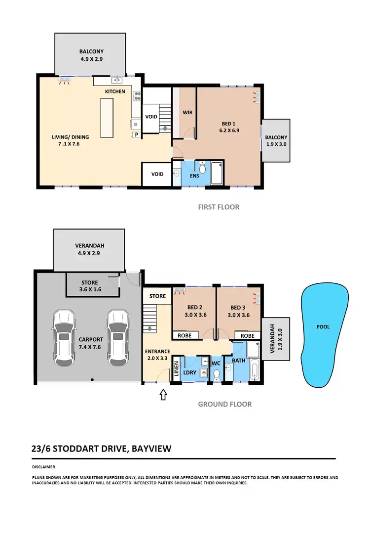 Floorplan of Homely townhouse listing, 23/6 Stoddart Drive, Bayview NT 820