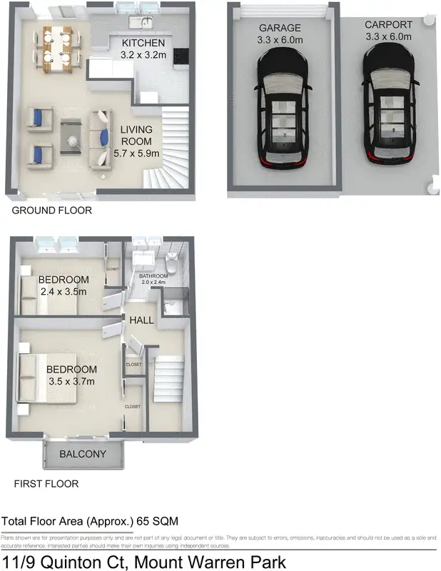 Floorplan of Homely townhouse listing, 11/9 Quinton Court, Mount Warren Park QLD 4207