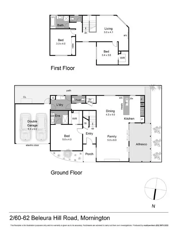 Floorplan of Homely townhouse listing, 2/60-62 Beleura Hill Road, Mornington VIC 3931