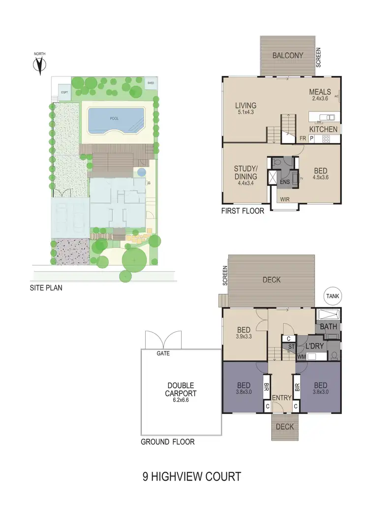 Floorplan of Homely house listing, 9 Highview Court, Ocean Grove VIC 3226